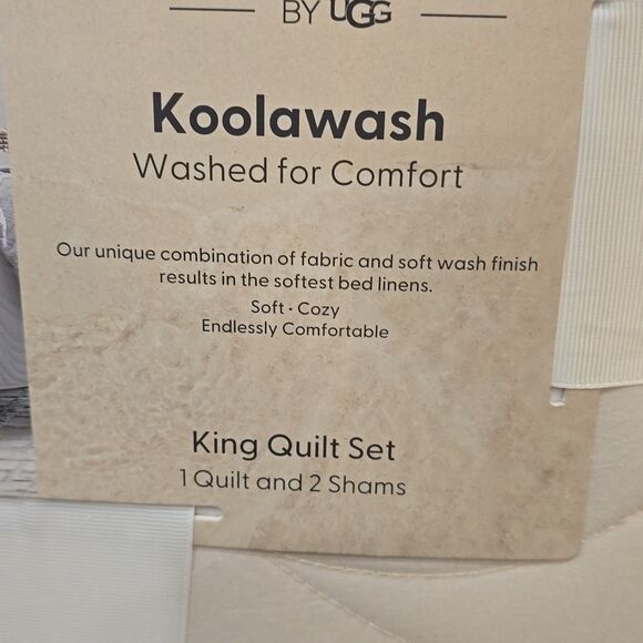 Koolaburra By Ugg Koolawash King Quilt Set w/Shams- Stucco - Picture 3 of 5